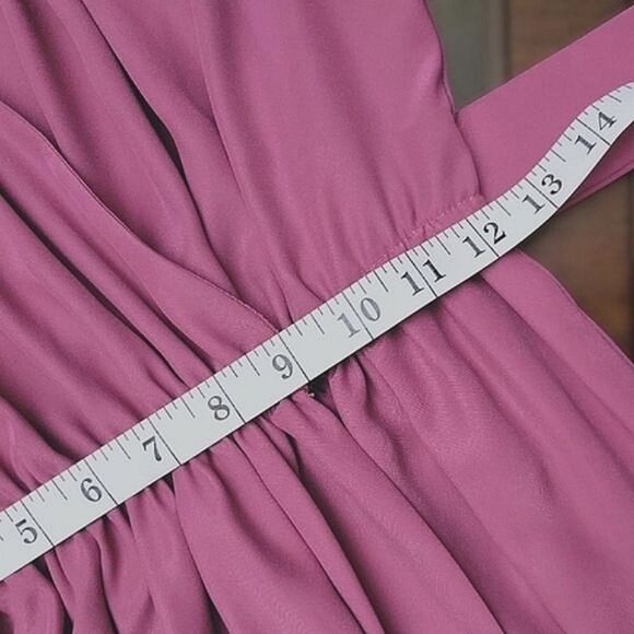 Vtg 80's tailor-made lilac maxi wrap gown - Picture 11 of 16